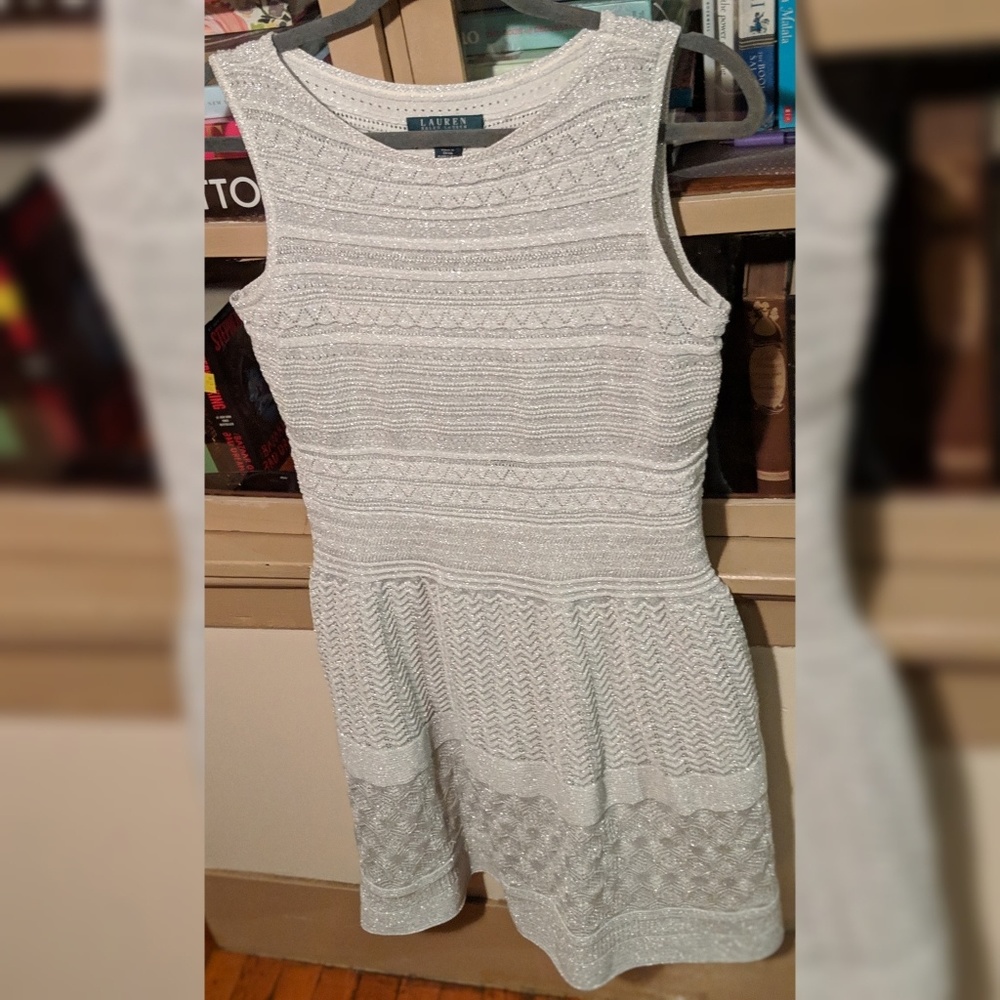 Lauren Ralph Lauren silver shimmery dress X-posted